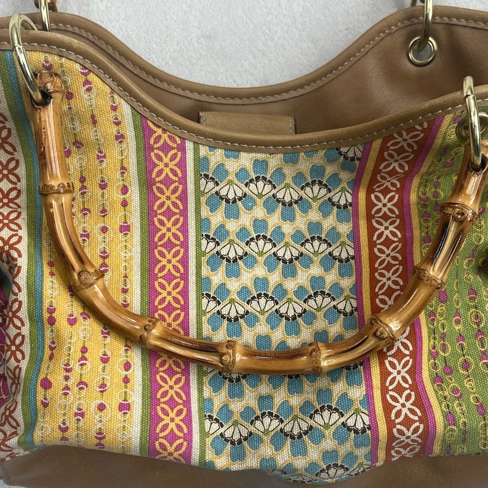 Relic Cane Handle boho Patchwork Colorful Summer Hobo Bag Summer - Picture 7 of 13